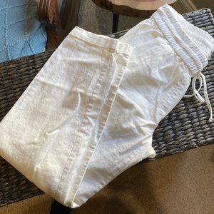 J. Crew white linen ankle pant size 0 NWOT